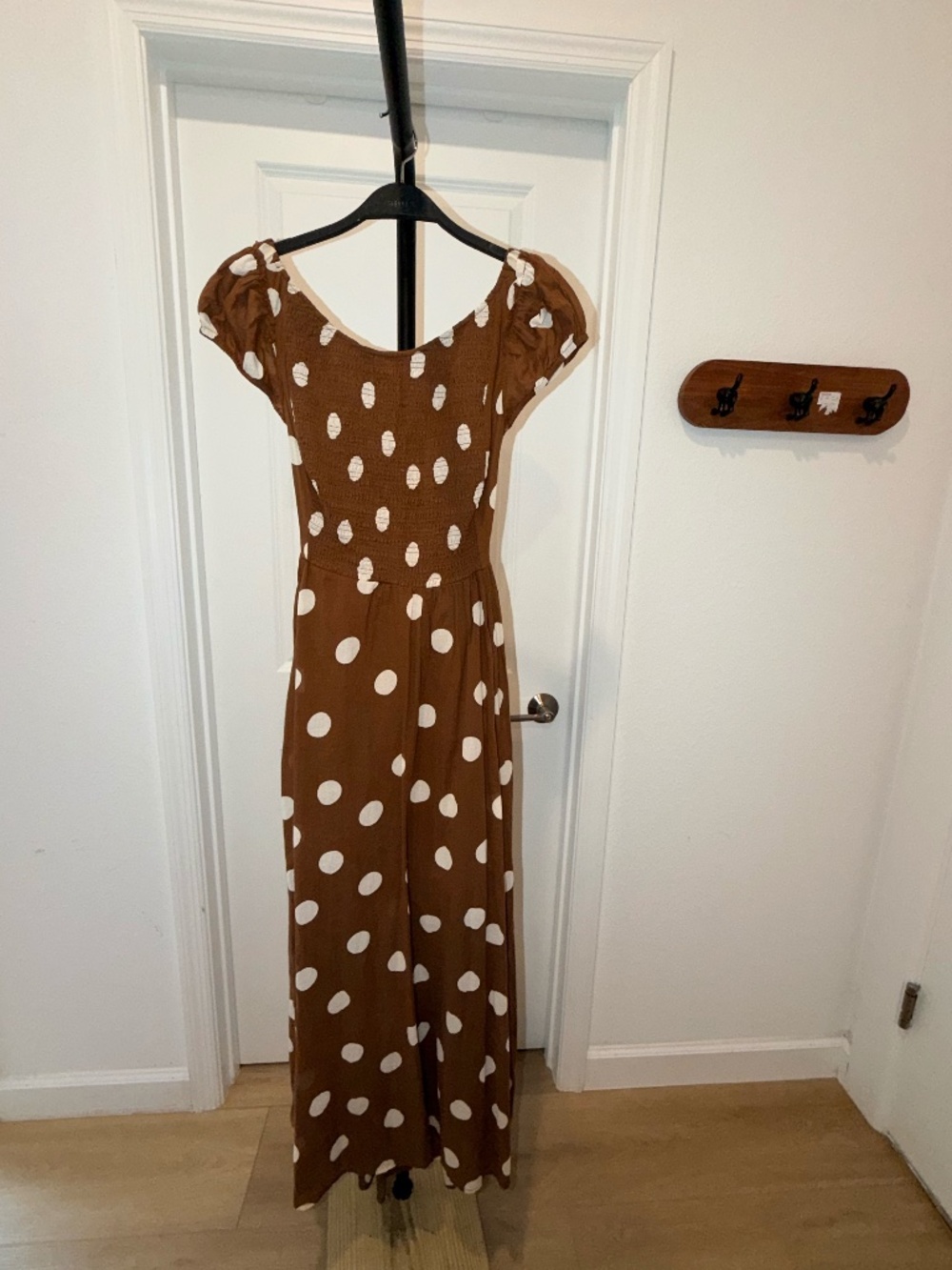 FREE PEOPLE - Pretty Woman style Dress. Brown with Poka dots